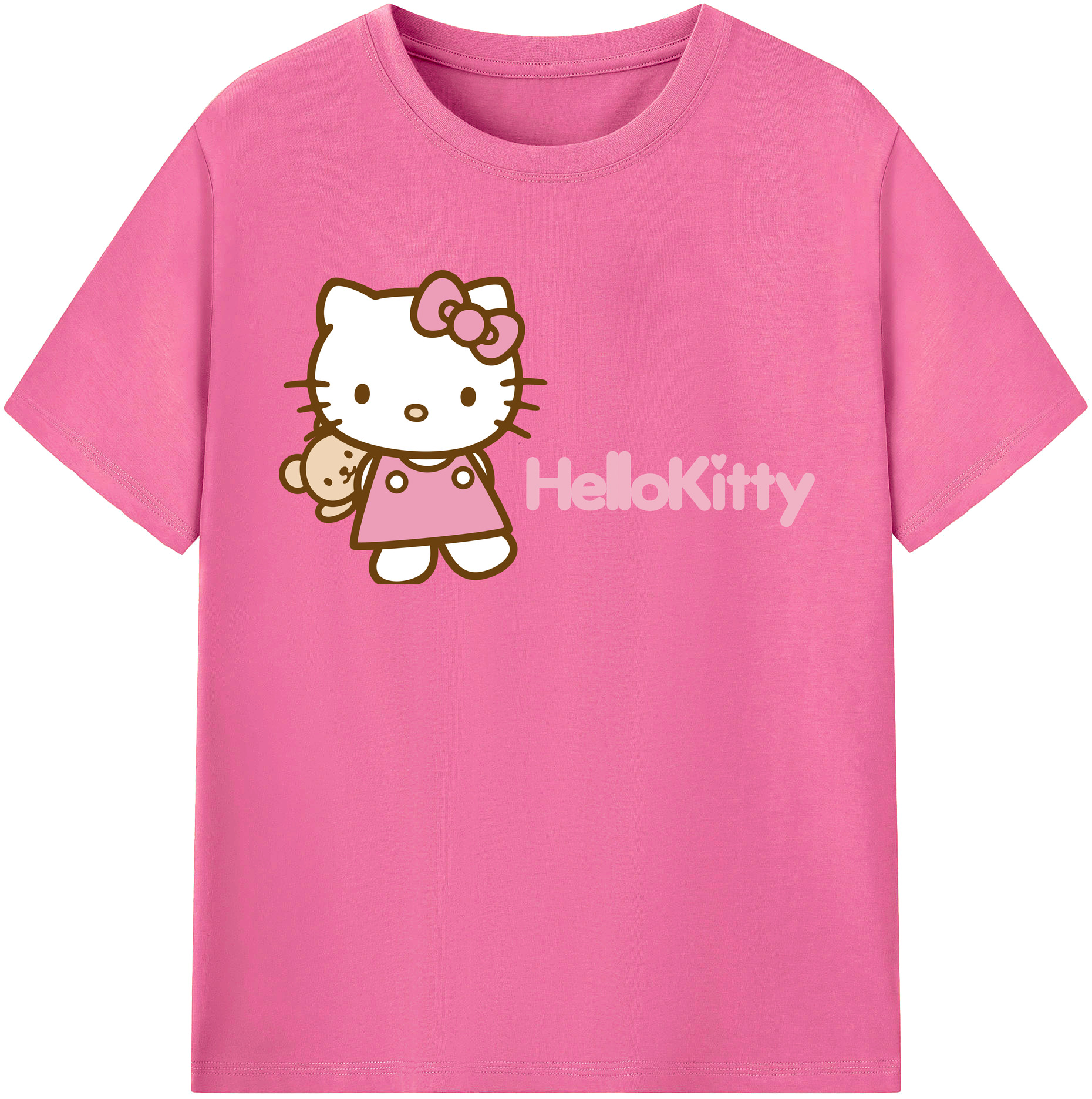 （画像用） Hello Kitty ハローキティ レディースカジュアルプリントTシャツ（綿100％）
